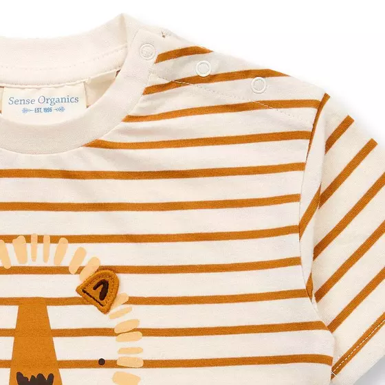 Sense Organics T-Shirt Anton Lion Curry Stripes