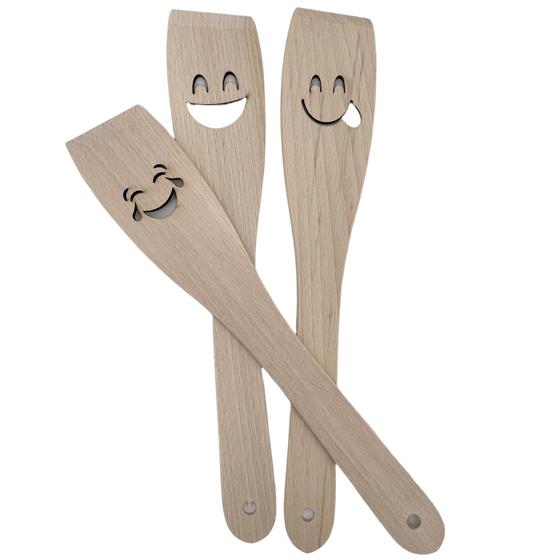 Pfannenwender Holz mit Gesicht HERZAUGEN