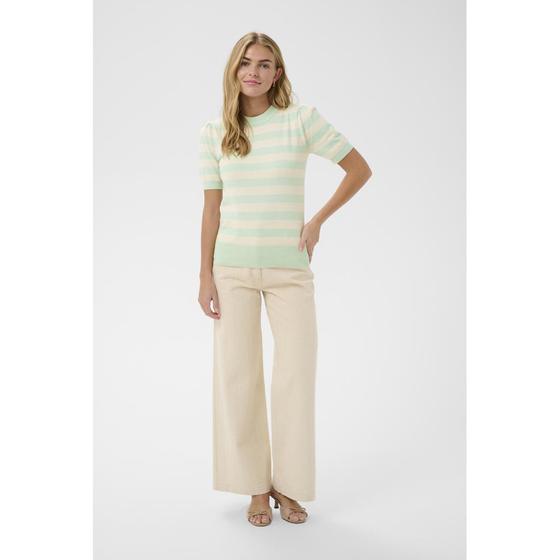 SAINT TROPEZ MilaSZ SS Striped Pullover 30513931 - beige-mint