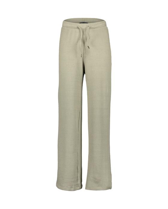 Rippenstrickhose mit weitem Bein, oliv