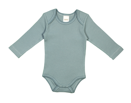 Rippenstrickbody, Biobaumwolle, bleu