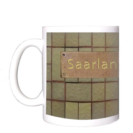 U-Bahn Kaffeebecher Kaffeetasse U-Bahnhof Saarlandstraße, Borgweg,  Sierichstrasse Linie U3 von tom bäcker Geschenkidee Hamburg, Ringlinie, Hochbahn, Klosterstern, Winterhude, Barmbek