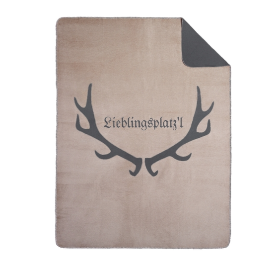 Decke | Wende- / Kuscheldecke Lieblingsplatzl - Taupe/Anthrazit