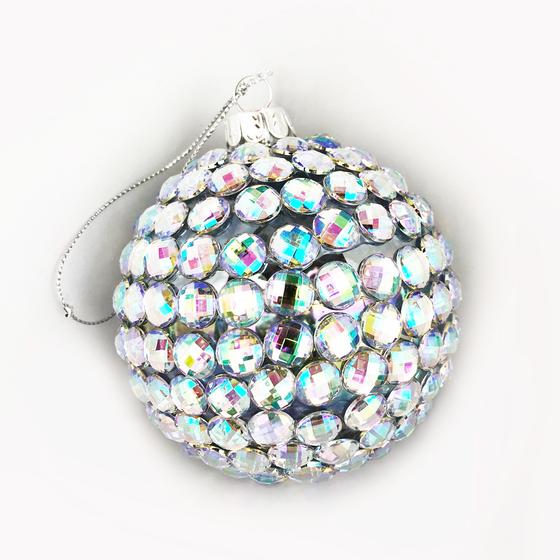 goldmarie Baumschmuck Glitzer Kugel silber