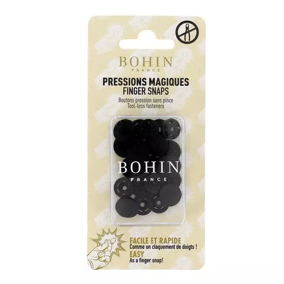 BOHIN Magic Snaps 13 mm – Druckknöpfe aus Kunststoff zum Befestigen ohne Zange für Taschen und Täschchen
