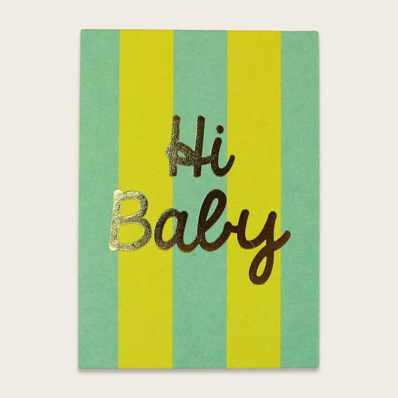 ava&yves Postkarte - Hi Baby Mint Gelb