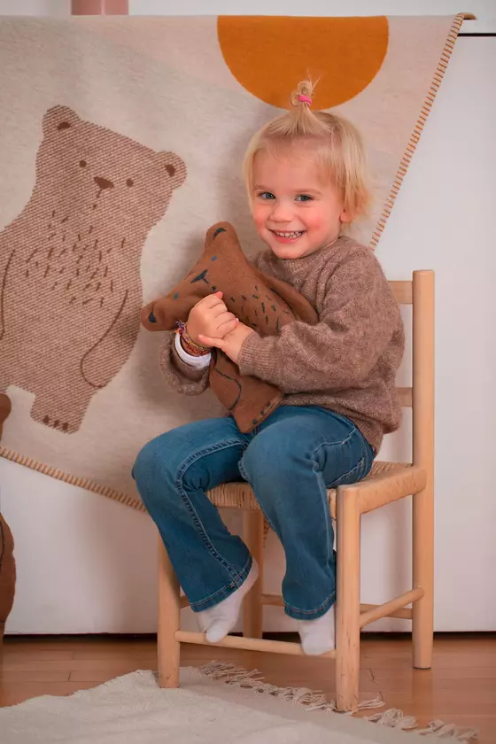 David Fussenegger Babydecke Bär Rohweiß