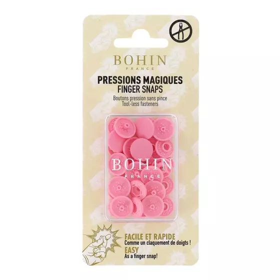 BOHIN Magic Snaps 13 mm – Druckknöpfe aus Kunststoff zum Befestigen ohne Zange für Taschen und Täschchen