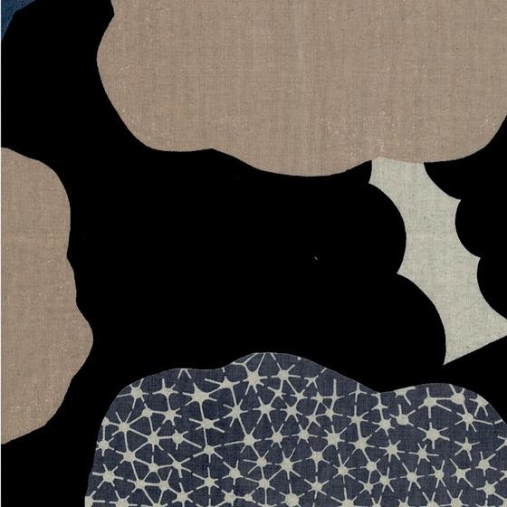 Echino Canvas Cloud Flower black beige