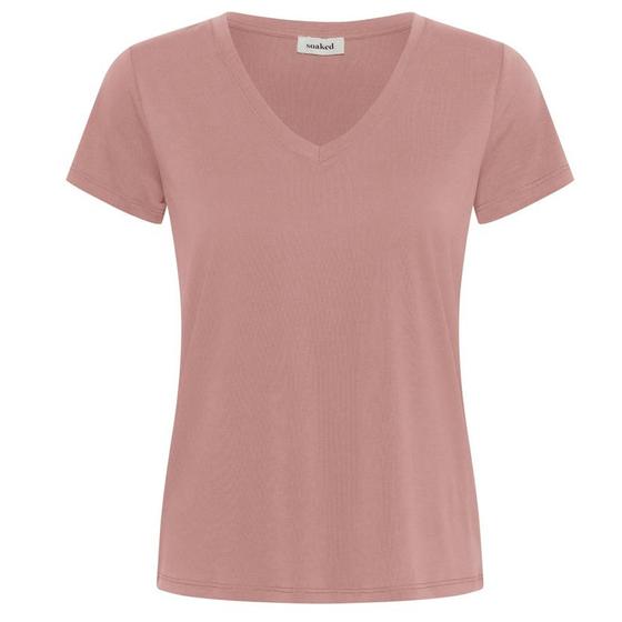 SOAKED IN LUXURY T-Shirt SLColumbine V-Neck 30404284 - asch-rosé