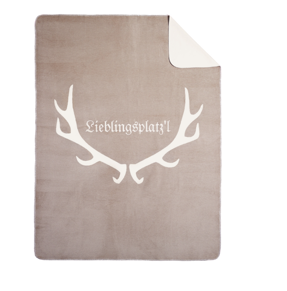 Decke | Wende- / Kuscheldecke Lieblingsplatzl - Taupe