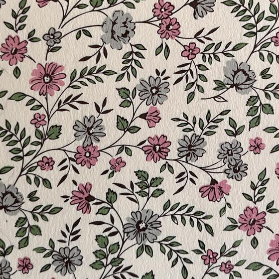Italienisches Buntpapier, Blumenranken (rosa/grau)