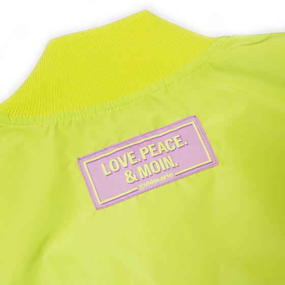 goldmarie Blouson Jacke LOVE PEACE MOIN  - neon gelb 