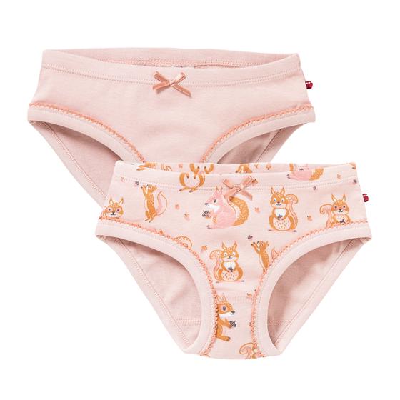 People wear Organic Slips 2er Pack Eichhörnchen Uni Mix Rosa