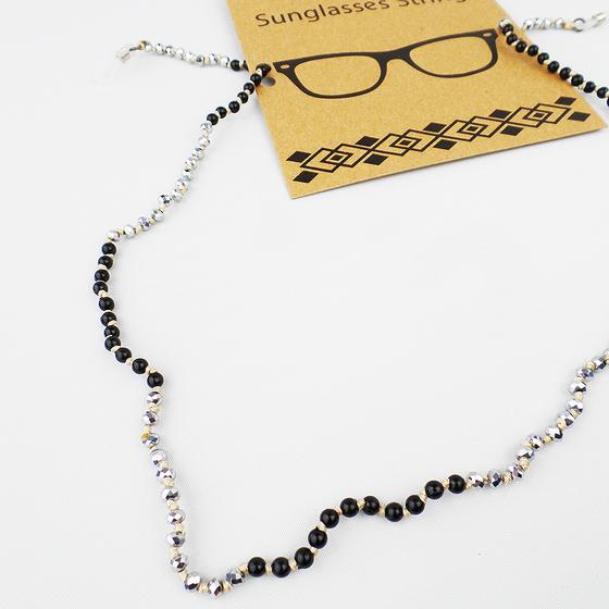 goldmarie Brillenband BLACK BLING schwarz-silber