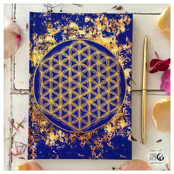 Notizbuch Blume des Lebens Ultramarine