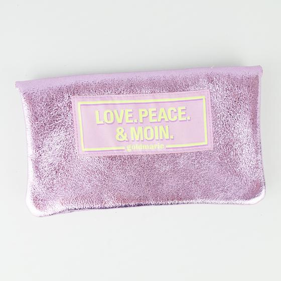 goldmarie Britt-Portemonnaie LOVE PEACE MOIN lilac Neon Label - Leder rosa metallic - 15x9cm