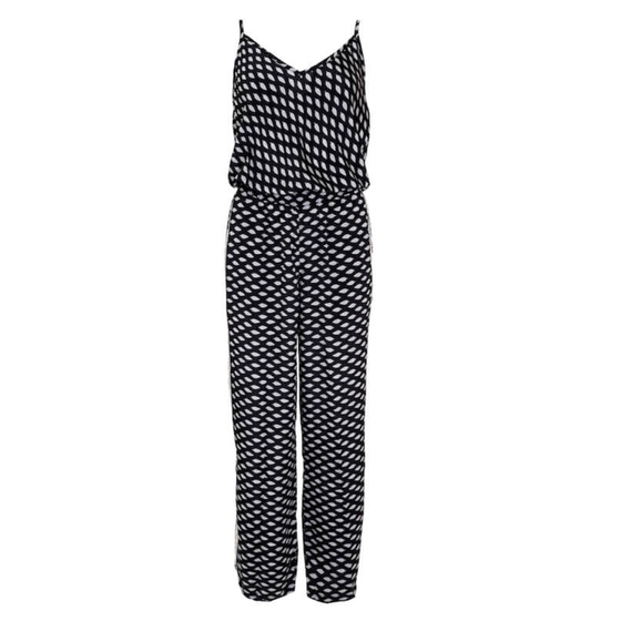 BLACK COLOUR Jumpsuit mit Spaghettiträger BCLuna Ella 39138-BT - schwarz-grau-creme