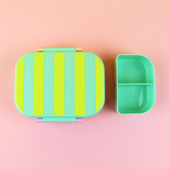 ava&yves Brotdose Lunchbox Stripes Mint Gelb Apricot