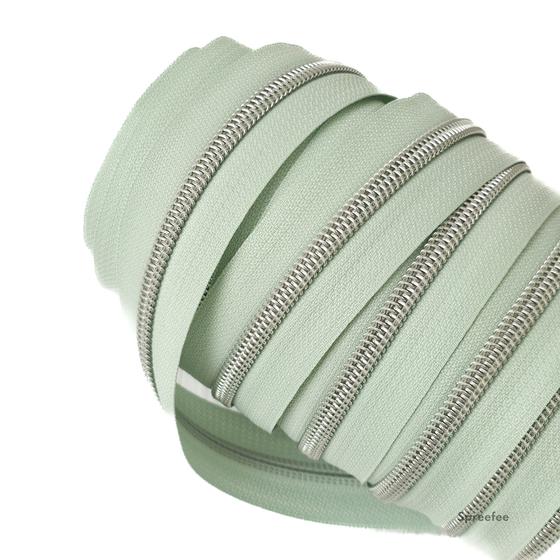 Endlos Reißverschluss mint silber metallisiert für Taschen nähen Made in Germany