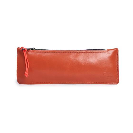Stiftemäppchen Leder Orange
