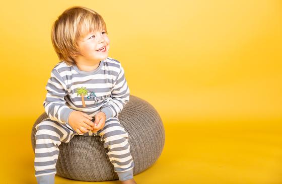 Pyjama "Zebra", Biobaumwolle, GOTS-zertifiziert, dusty blue