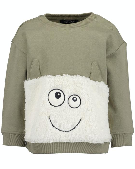 Sweatshirt "Monster", reine Baumwolle, khaki