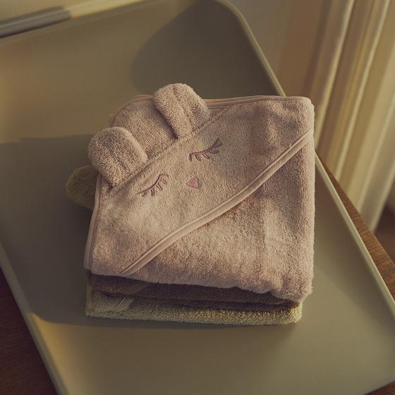 Müsli By Green Cotton Kapuzen Handtuch Bear Walnut