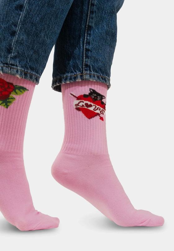 Socken Sport Katze Pink von Kabak