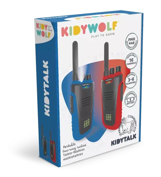 Kidywolf Walkie-Talkies mit Taschenlampe Blau Rot