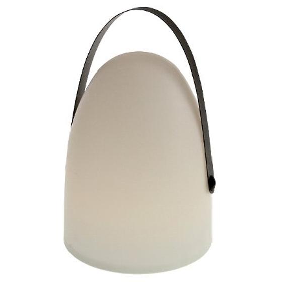 Lampe | Wiederaufladbare LED Outdoor - Laterne mit Timer - weiß/schwarz