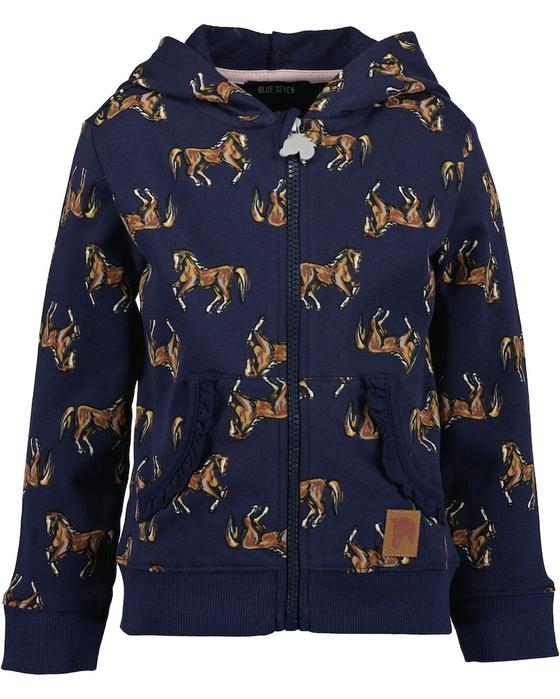 Sweatjacke "Pferde", reine Baumwolle, ultramarin