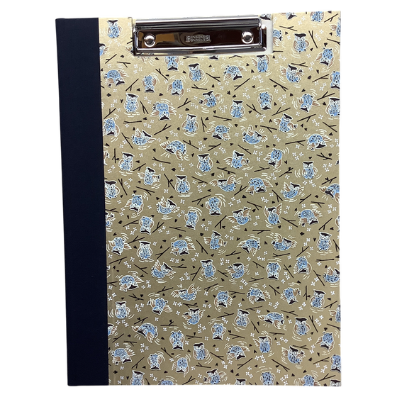 Klemmbrett - Eulen, Chiyogami (Japan) 