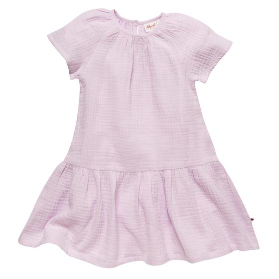 People wear Organic Musselin Kurzarm Kleid Blass Violett