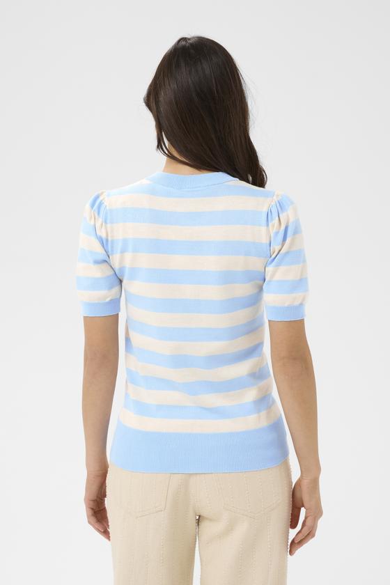SAINT TROPEZ MilaSZ SS Striped Pullover 30513931 - beige-hellblau