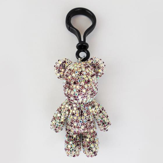 goldmarie Schlüsselanhänger Bär Glitzer Glitzer Strass Look - braun-bunt