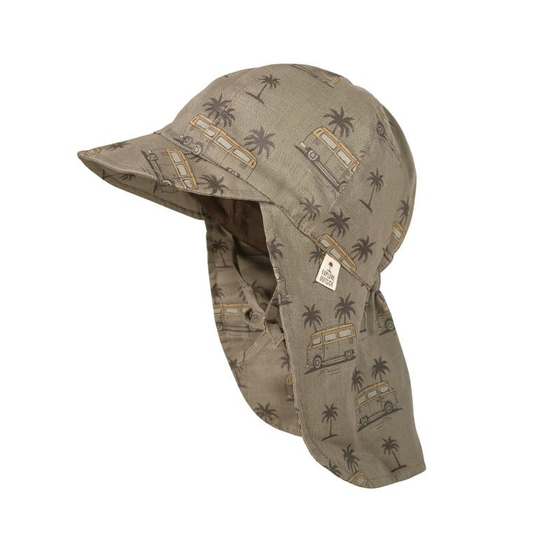 Sommermütze "Campingbus", Leinen-Baumwoll-Mix, UPF30