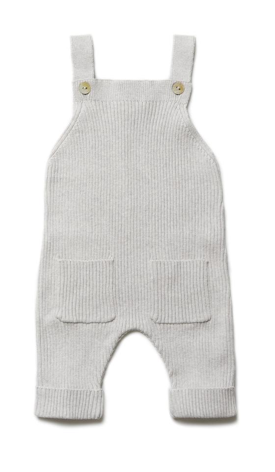 Puri Organic Latzhose Rippenstrick Beige Melange