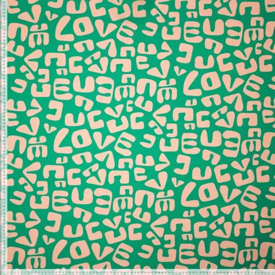 Blusenstoff LOVE grün