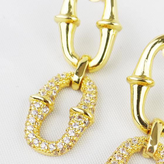 goldmarie Ohrringe Bamboo-Hoops Creolen gold-glitzer