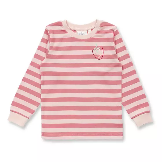 Sense Organics Pyjama Long John Peach Pink Stripes