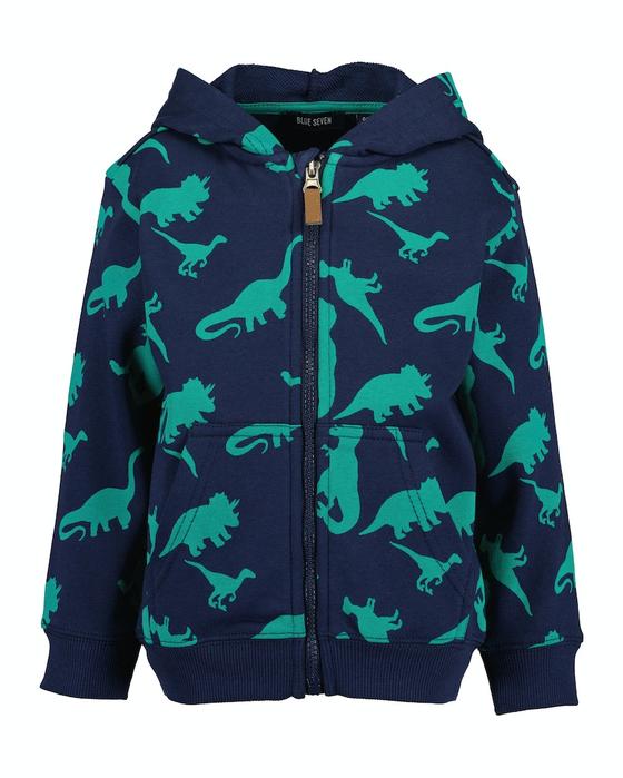 Sweatjacke "Dino" mit Kapuze, dunkelblau
