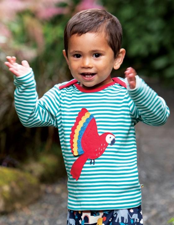 Frugi Langarmshirt Papagei Jewel Fine Stripe