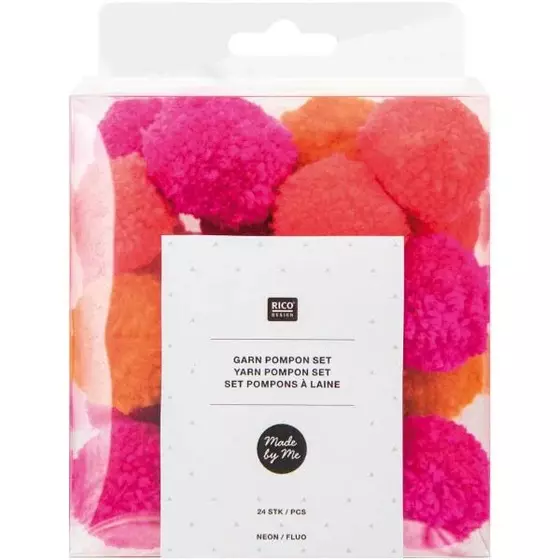 Rico Design Garn Pompom Set Neon