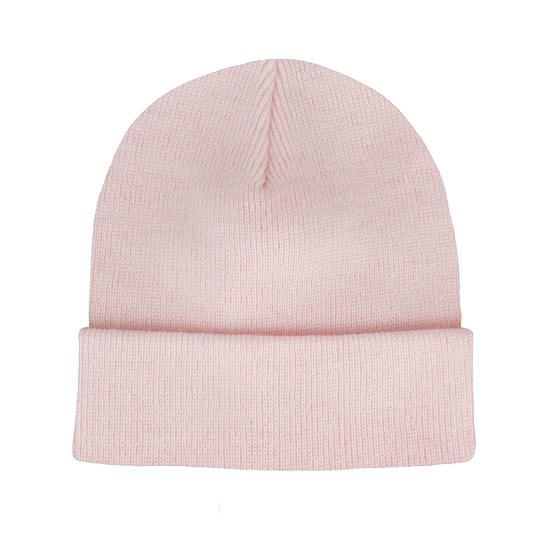 goldmarie Beanie Mütze LOVE PEACE MOIN mit lilac Leo Applikation - hellrosa 