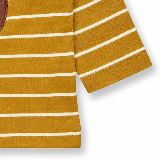 Sense Organics Langarmshirt Elan Bärenfreunde Streifen Curry