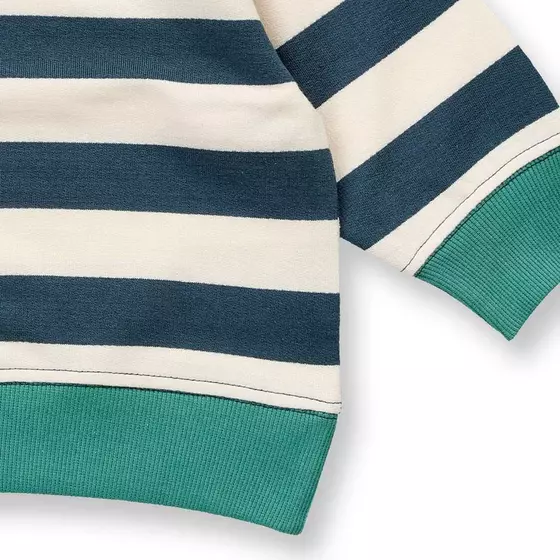 Sense Organics Sweatshirt Siam Deep Petrol Stripes