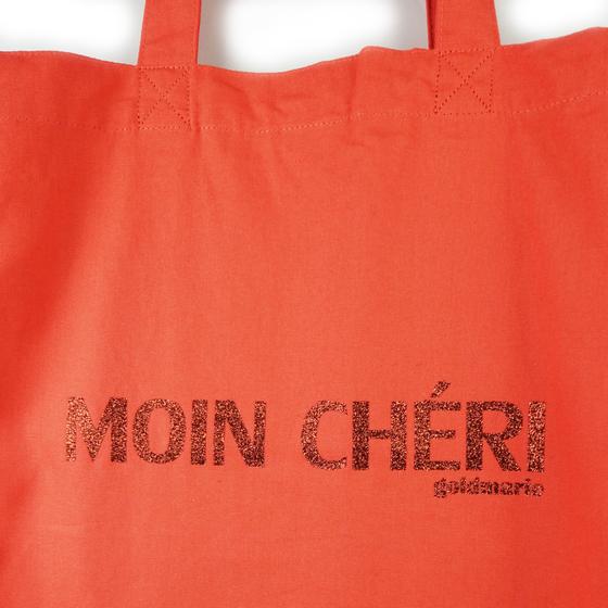 goldmarie Shopper MOIN CHÉRI Tasche - orange-rot mit Glitzer - 38x38cm