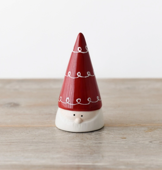 Figuren zur Dekoration | Weihnachtsmann aus Keramik - Rot