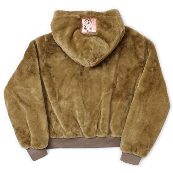 goldmarie Jacke LOVE PEACE MOIN - Kunstfell - braun 